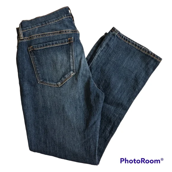 Old Navy Jeans Women's Sz 2 Blue Stretchy Button Fly Flair Ankle - Picture 13 of 13